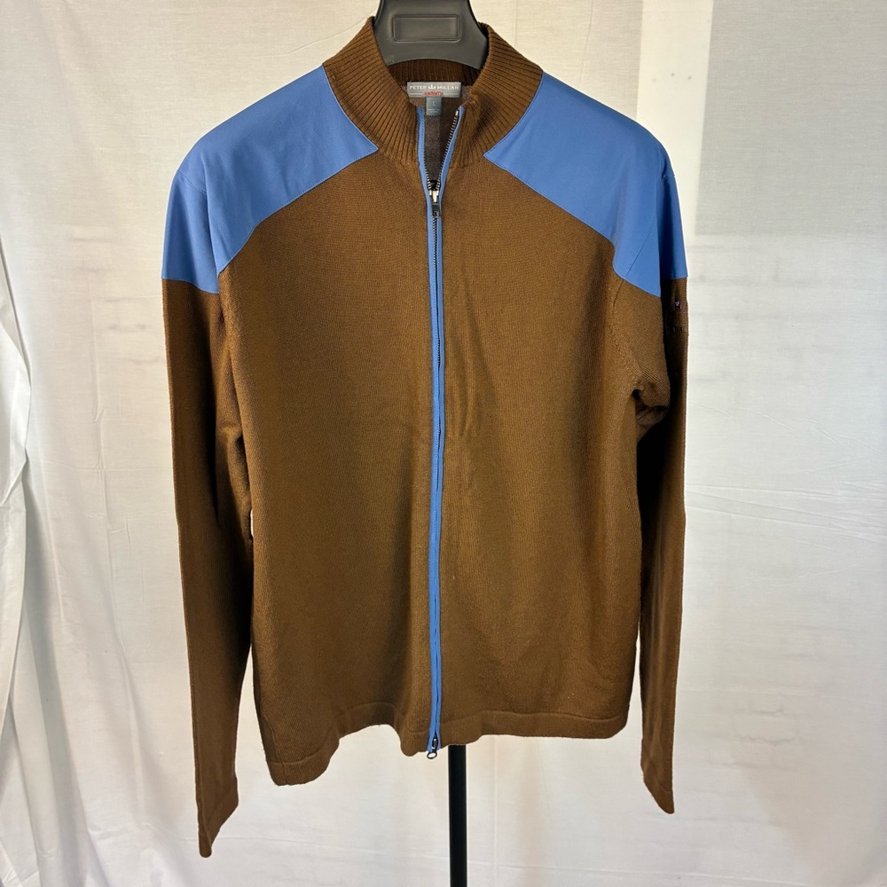 Peter Millar The Golf Club 100% Merino Wool Zip Front L‎